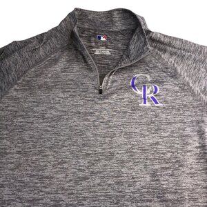 MLB Baseball Colorado Rockies Genuine Merchandise Zip Pullover Gray L